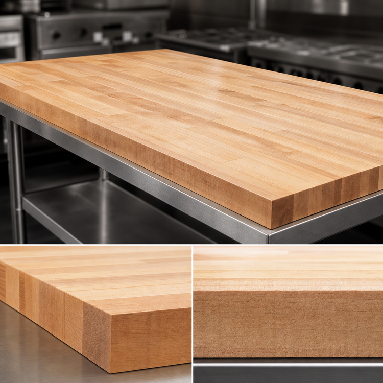 Product image #3 for John Boos Laminated Northern Hard Rock Maple Edge Grain Work Table Top, 144 x 48 x 1-3/4 Inch