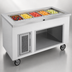 Thumbnail image #3 for Randell Mobile Ice-Cooled Cold Pan Serving Station, 5-Pan, 72-Inch, Open Base