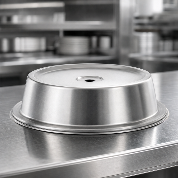 Product image #3 for Vollrath Stainless Steel Satin Finish Round Plate Cover for 9-11/16" to 9-3/4" Plates