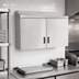 Thumbnail image #3 for Advance Tabco Wall-Mounted Enclosed Stainless Steel Cabinet with 2 Hinged Doors and Intermediate Shelf, 36 x 15 Inches