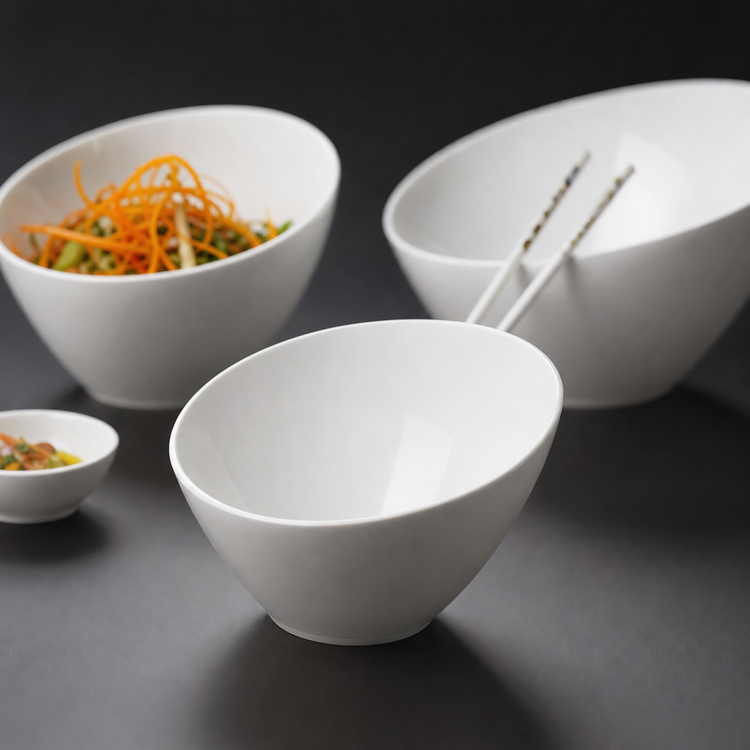 Product image #3 for American Metalcraft Endurance 11 oz White Slanted Round Melamine Serving Bowl, 5-Inch Diameter