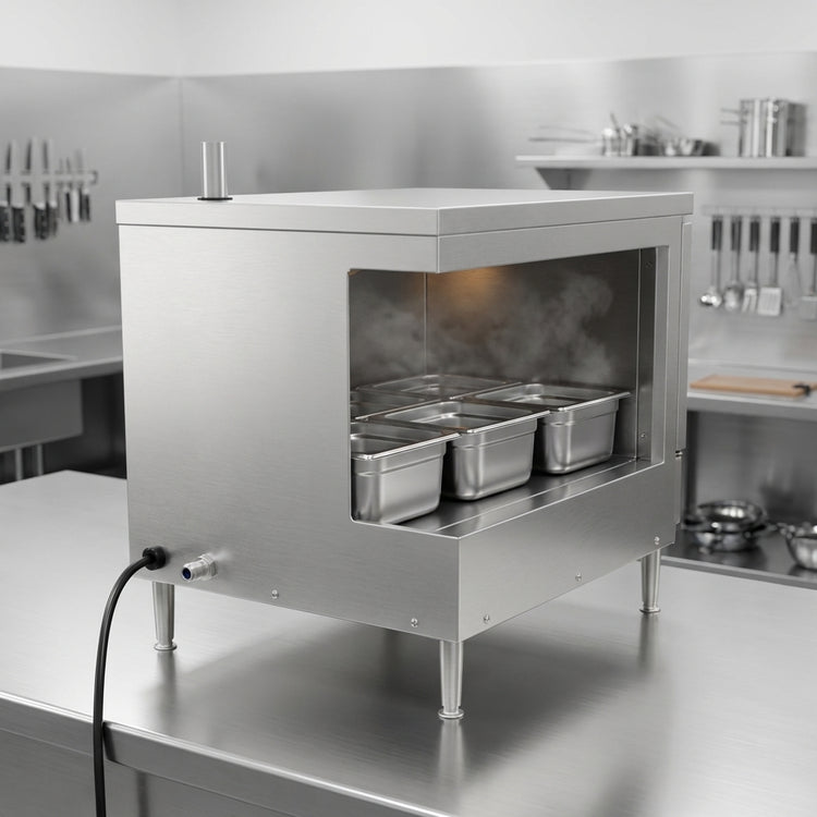 Product image #2 for Crown EPXN-5 Single Compartment Electric Boilerless Countertop Convection Steamer, 5 Full-Size Pan Capacity