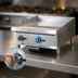 Thumbnail image #3 for IKON Cooking 24-Inch Countertop Natural Gas Thermostatic Control Griddle, 60,000 BTU, 1-Inch Polished Steel Plate