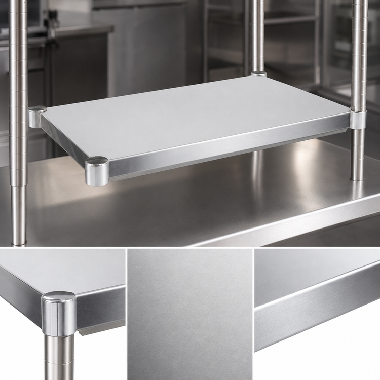 Product image #3 for John Boos 36 Inch x 24 Inch 18/300 Stainless Steel Undershelf for Commercial Work Tables