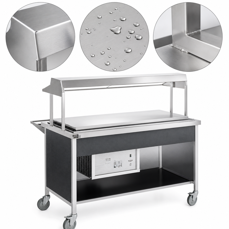 Product image #3 for Atlas Metal CARF-4 63-3/4" Refrigerated Frost Top Mobile Serving Counter