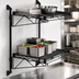 Thumbnail image #3 for Quantum Cantilever Double Shelf Post Wall Mount Wire Shelving Unit, 24 x 14 Inches, Black Epoxy Coated