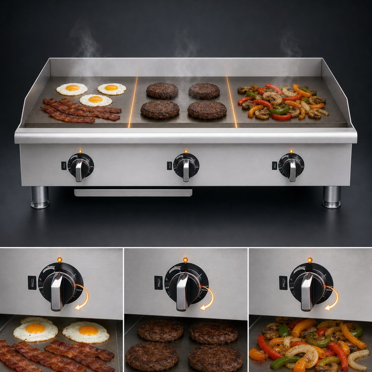 Product image #3 for APW Wyott Workline 48-Inch Electric Countertop Griddle with Thermostatic Controls