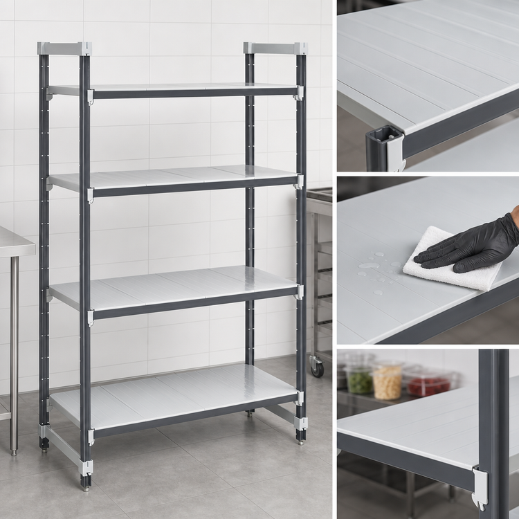 Product image #3 for Cambro Camshelving Elements XTRA 24-Inch W x 54-Inch L x 64-Inch H 4-Shelf Solid Stationary Starter Unit