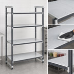 Thumbnail image #3 for Cambro Camshelving® Elements EXU245464S4480 Solid Polymer Shelving Unit, 4-Shelf, 54"W x 24"D x 64"H, Gray, Stationary Starter