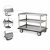 Thumbnail image #3 for FWE Queen Mary Utility Cart, 3-Shelf Stainless Steel Banquet Cart, 62 Inch Wide
