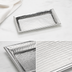 Thumbnail image #3 for American Metalcraft Hammered Rectangular 18/8 Stainless Steel Serving Tray, 12 x 7 x 1 Inch