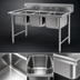Thumbnail image #3 for Eagle Group 414 Series Coved Corner Three-Compartment Sink with 24