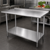 Thumbnail image #3 for Advance Tabco Special Value 72-Inch x 36-Inch Stainless Steel Work Table with 1-1/2-Inch Backsplash and Adjustable Undershelf