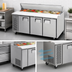 Thumbnail image #3 for Everest Refrigeration Three-Section Sandwich Prep Table, 71-1/8 Inch Wide, 21 Cubic Feet, Self-Contained Side-Mounted Refrigeration