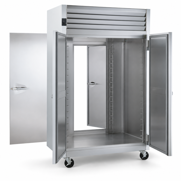 Product image #3 for Traulsen Spec-Line RHF232WP-FHS Two-Section Pass-Thru Heated Holding Cabinet, Full-Height Solid Doors, Standard Depth, Adjustable Legs
