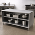 Thumbnail image #3 for BK Resources Stainless Steel Chef Table Cabinet Base with Open Front, 72 x 24 Inches