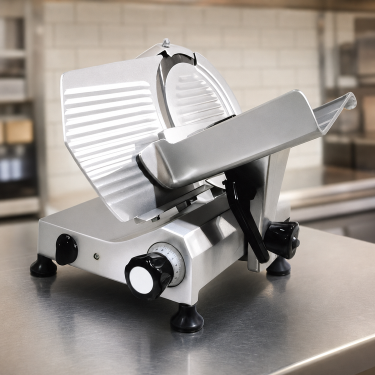 Product image #3 for Trento 12-Inch Manual Gravity Feed Meat Slicer, Belt Driven, 1/3 HP, 120V