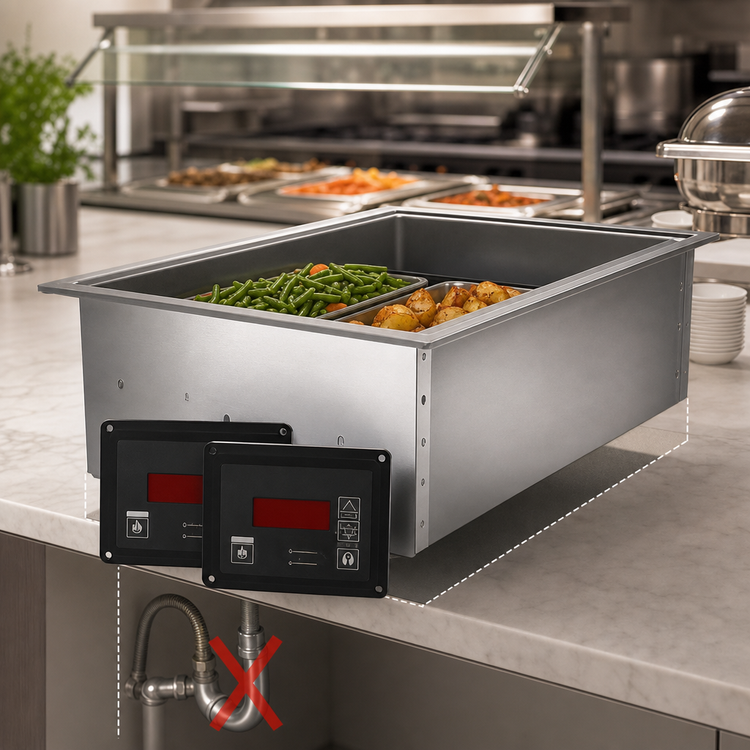 Product image #3 for CookTek SinAqua Waterless Rectangular Drop-In Induction Hot Food Well, 2.5-Inch Deep, Two-Sensor, 100-120V