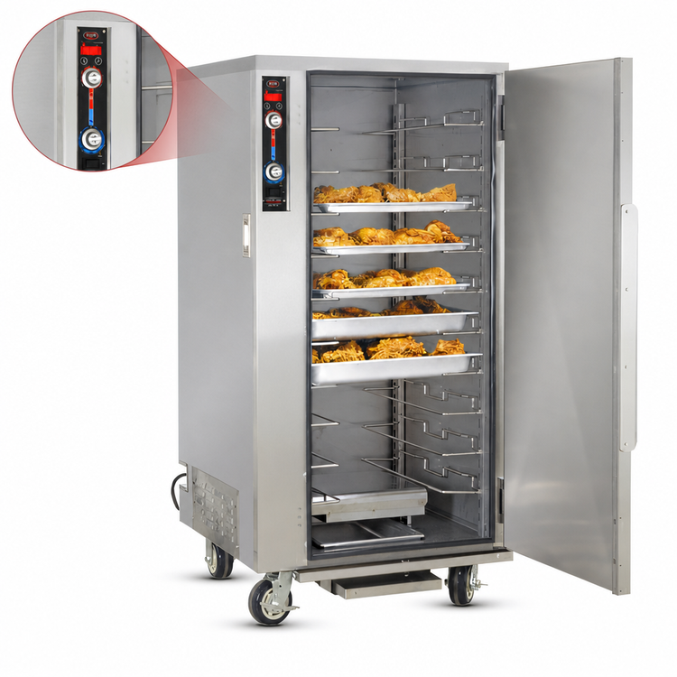 Product image #3 for FWE MTU-10 Mobile Moisture-Temp Heated Holding Cabinet, 10 Pair Universal Tray Slides, Stainless Steel