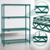 Thumbnail image #3 for Eagle Valu-Gard 4-Tier Wire Shelving Starter Unit, 60W x 21D x 63H, Green Epoxy Finish