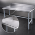 Thumbnail image #3 for Advance Tabco 108 Inch x 24 Inch 16 Gauge 304 Stainless Steel Work Table with 5 Inch Backsplash and Galvanized Base