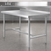 Thumbnail image #3 for 84 Inch x 24 Inch 18/430 Stainless Steel Open Base Work Table with 2 Inch Rear Up-Turn and Turned-Down Edges