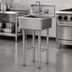 Thumbnail image #3 for Advance Tabco Freestanding Stainless Steel Service Sink with 24 x 18 x 12 Deep Bowl, Gooseneck Faucet, and Rear Basket Drain
