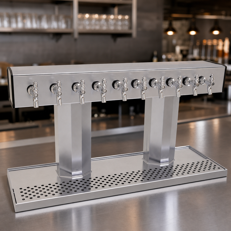 Product image #3 for Glastender Tee Draft Dispensing Tower, Countertop, 10-Faucet, Glycol-Cooled, Stainless Steel