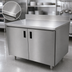 Thumbnail image #3 for Advance Tabco Special Value Series Economy Enclosed Work Table with Cabinet Base and Hinged Doors, 36 x 30 Inches, 16-Gauge 304 Stainless Steel Top, 5-Inch Backsplash