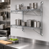 Thumbnail image #3 for Quantum Wall-Mount Cantilever Double Wire Shelving Unit, 2 Shelves, 42 x 14 Inches, Chrome-Plated