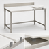 Thumbnail image #3 for 72-Inch x 24-Inch Poly Top Cutting Table with Stainless Steel Tubular Base and Removable Backsplash