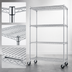 Thumbnail image #3 for Eagle Group 4-Tier Chrome Wire Shelving Dolly Truck with 36 x 21 Inch Shelves