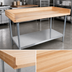 Thumbnail image #3 for John Boos DNS15 72-Inch x 36-Inch Wood Top Bakers' Work Table with 1-3/4-Inch Maple Top and Galvanized Undershelf