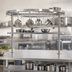 Thumbnail image #3 for Advance Tabco 108-Inch Table-Mounted Circular Stainless Steel Pot Rack with 18 Hooks and Utensil Rack