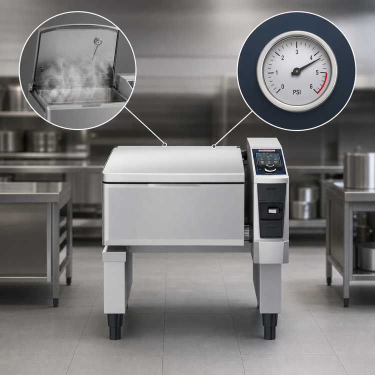 Product image #3 for RATIONAL iVario Pro L Pressure Multifunctional Cooking Center with Stand, 26 Gallon Pan, 208/240V, 3-Phase