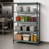 Thumbnail image #3 for Quantum 4-Tier Stationary Wire Plastic Mat Shelving Unit, 54W x 18D x 63H, Green Epoxy