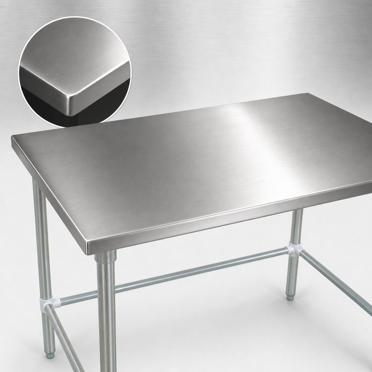 Product image #3 for John Boos Stallion 30" x 30" Corner Stainless Steel Work Table with Galvanized Legs and Bracing