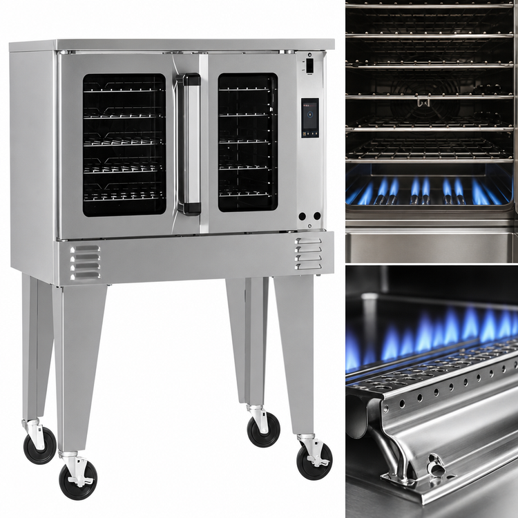 Product image #3 for Southbend Platinum Series 70,000 BTU Single Deck Gas Convection Oven with Touchscreen Controls and Independent Doors