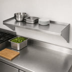 Thumbnail image #3 for Klinger's Trading WS1624 24-Inch W x 16-Inch D 18-Gauge 400 Series Stainless Steel Wall-Mounted Shelf