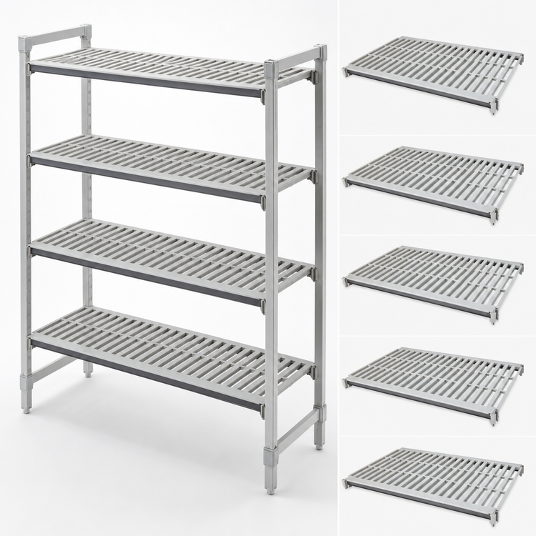Product image #3 for Cambro Camshelving Elements XTRA 21 x 48 Inch 5-Shelf Vented Universal Shelf Kit