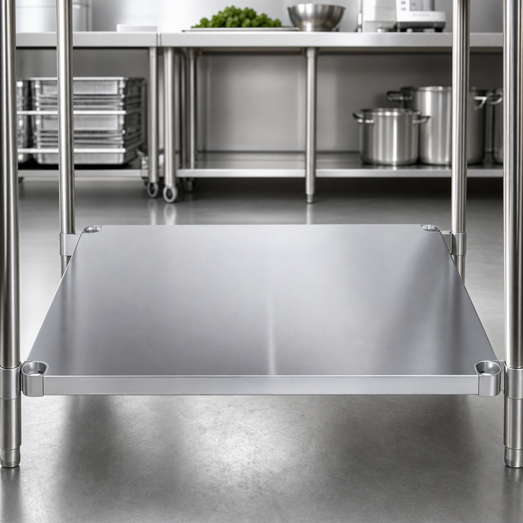 Product image #3 for Omcan 24" x 48" Stainless Steel Undershelf for Poly Top Work Table