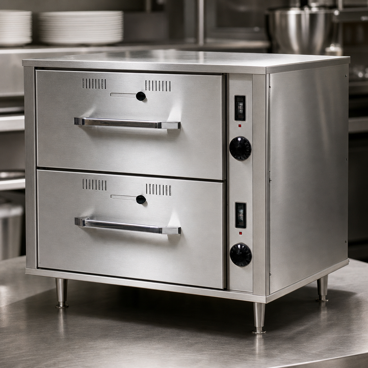 Product image #3 for RedHots 2-Drawer Wide Freestanding Warming Drawer Unit, 120V, Stainless Steel