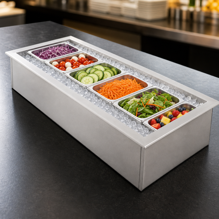 Product image #3 for La Rosa Refrigeration Drop-In Ice-Cooled 6-Pan Cold Pan