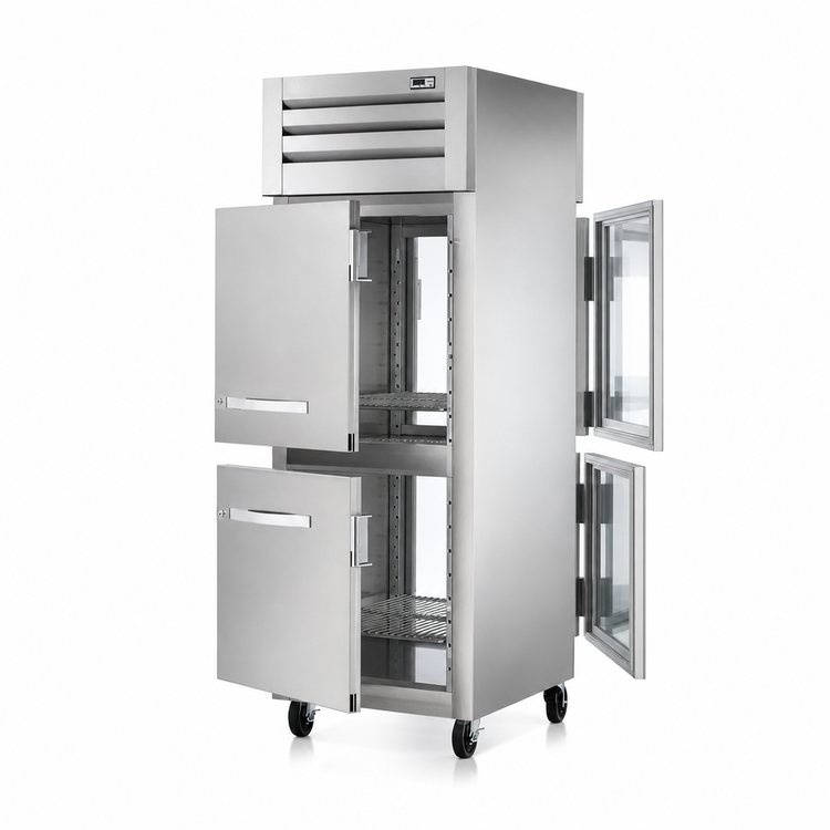 Product image #3 for True SPEC SERIES One-Section Pass-Thru Heated Holding Cabinet with Solid Front and Glass Rear Half Doors