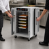 Thumbnail image #4 for Metro HotBlox Narrow 8-Pan Pass-Thru Undercounter Insulated Holding Cabinet with Clear Front & Rear Doors