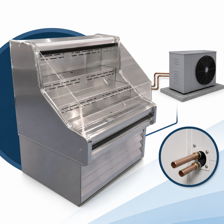 Product image #3 for Howard-McCray 35E Series Remote Impulse Open Merchandiser, 51"W x 44"H, Straight, Stainless Steel