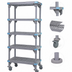 Thumbnail image #3 for Millenia Mobile Polymer Shelving Starter Unit, 48W x 21D x 86H, Gray, 5 Shelves