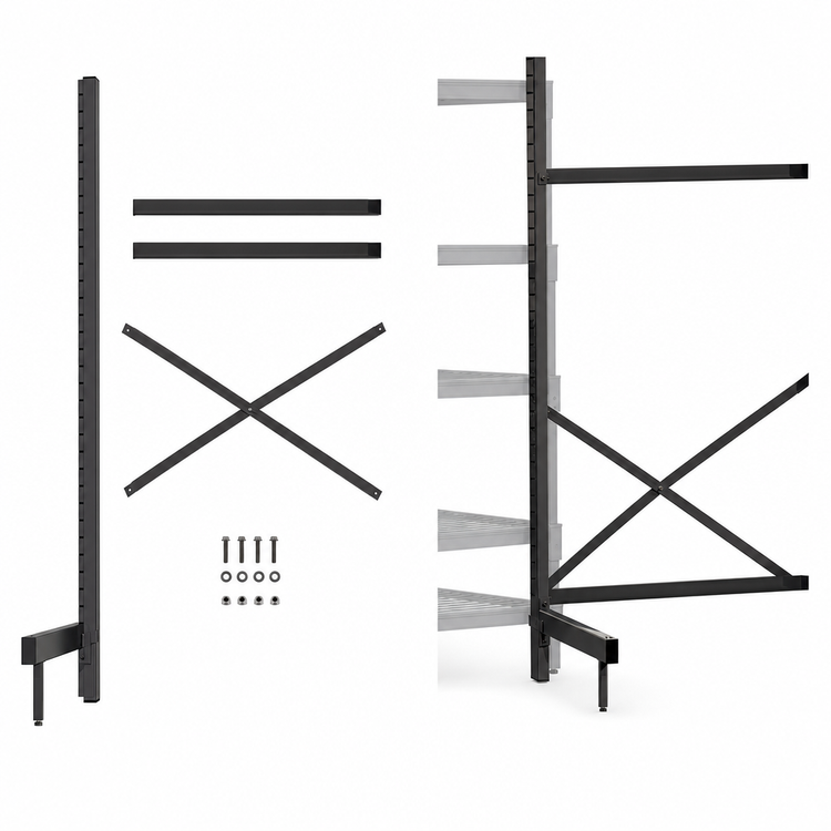Product image #3 for Metro SmartLever 48"W x 24"D Cantilevered Shelving Add-On Kit, 76-3/8" H
