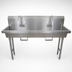 Thumbnail image #3 for BK Resources MSHS-60F1B Two-Station Freestanding Handwash Sink, 60 Inch Wide