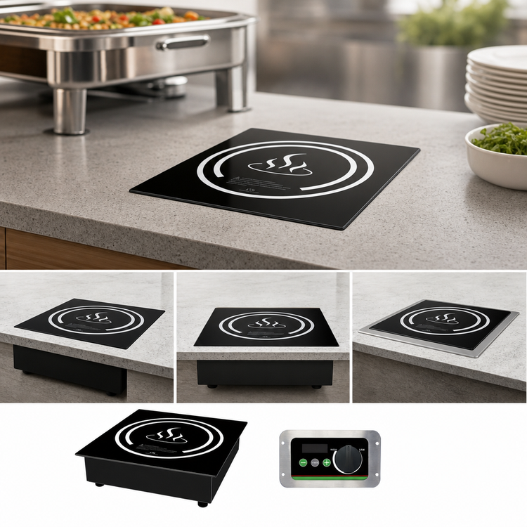 Product image #3 for Winco Spectrum™ Drop-In Single Burner Induction Cooktop, 120V, 1.8 kW